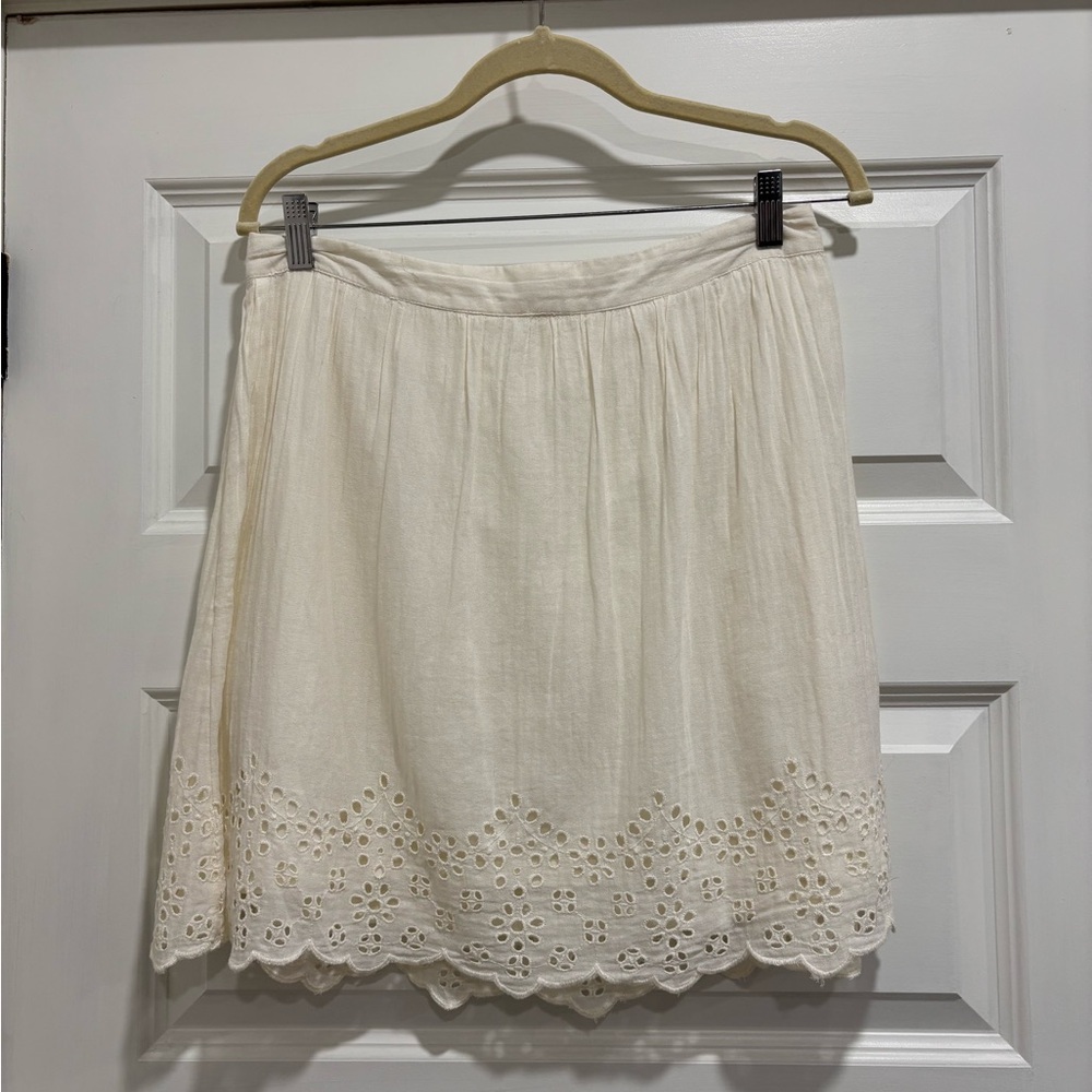 Old Navy Cream Eyelet Skater Skirt